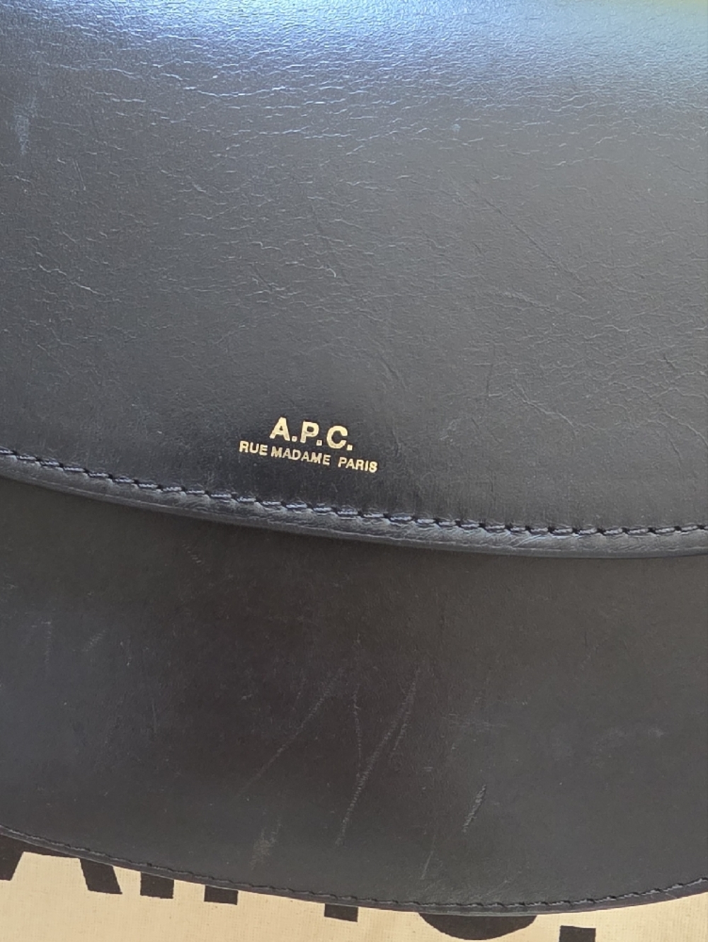 A.P.C. Black Leather Saddle Crossbody Bag with Gold Accents - Picture 2 of 9